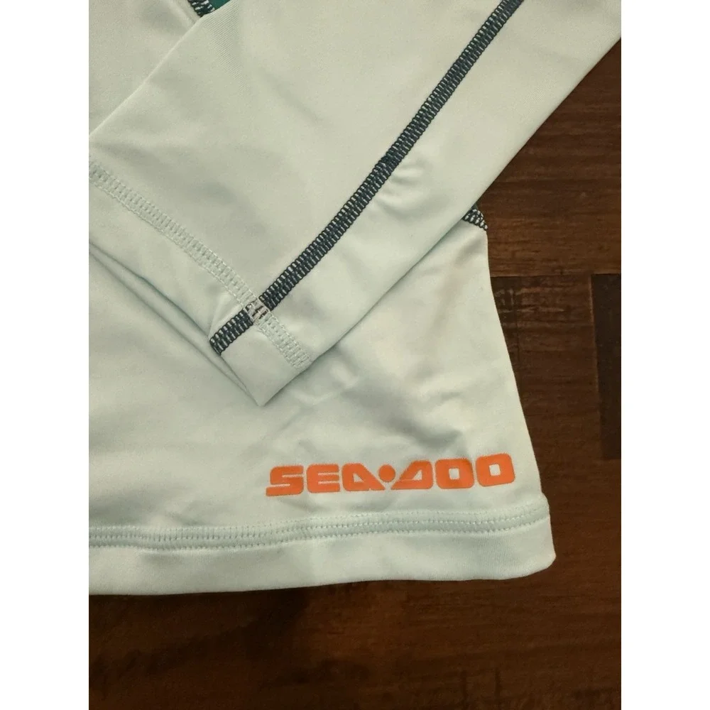 Sea Doo Women's Long Sleeve Top Jacket Rash Guard Large Green UV Protection NEW